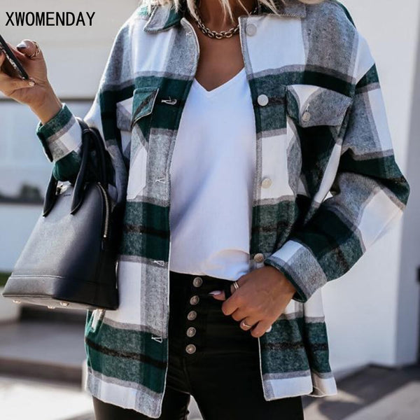 Shirts For Women Plaid Long Sleeve Button Up Shirt Collared Tops And Blouse  Autumn Spring Fashion Loose Casual Black White