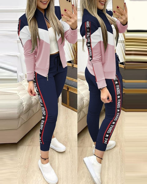 Women Two Piece Set Outfits Autumn Women's Tracksuit Zipper Top And Pants Casual Sport Suit Winter 2 Piece Woman Set