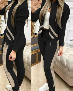 Women Two Piece Set Outfits Autumn Women's Tracksuit Zipper Top And Pants Casual Sport Suit Winter 2 Piece Woman Set