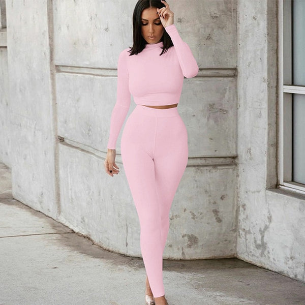 Summer Women Sport Fitness 2 Two Piece Set Outfits Long Sleeve Crop Tops Tshirt Leggings Pants Set Bodycon Tracksuit