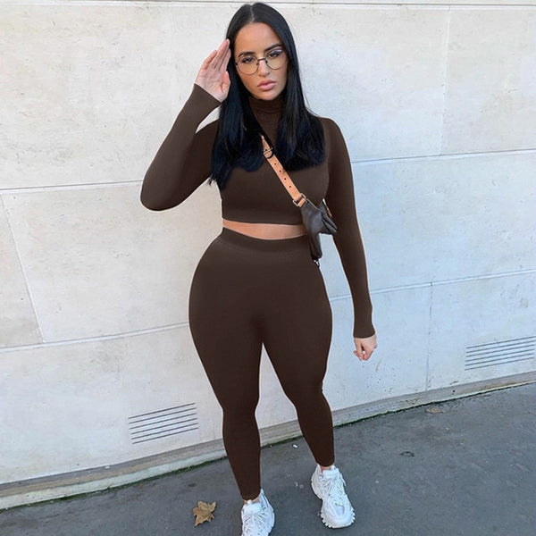 Summer Women Sport Fitness 2 Two Piece Set Outfits Long Sleeve Crop Tops Tshirt Leggings Pants Set Bodycon Tracksuit