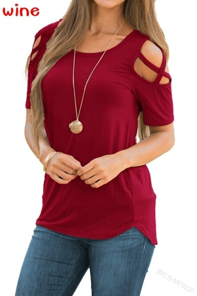 Blouse Women V Neck Shrot Sleeve Shirts Summer Elegant Office Ladies Slim Fit Off Shoulder Solid Color